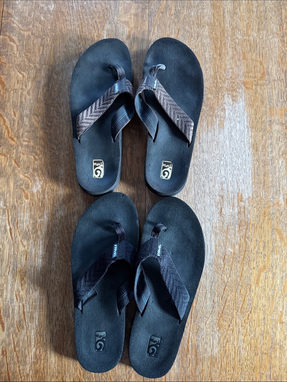 Teva Black and Brown Strap Women's Flip Flop Sandals